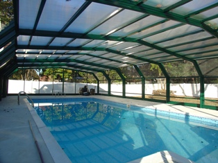 Swimming pool lighting protection shed